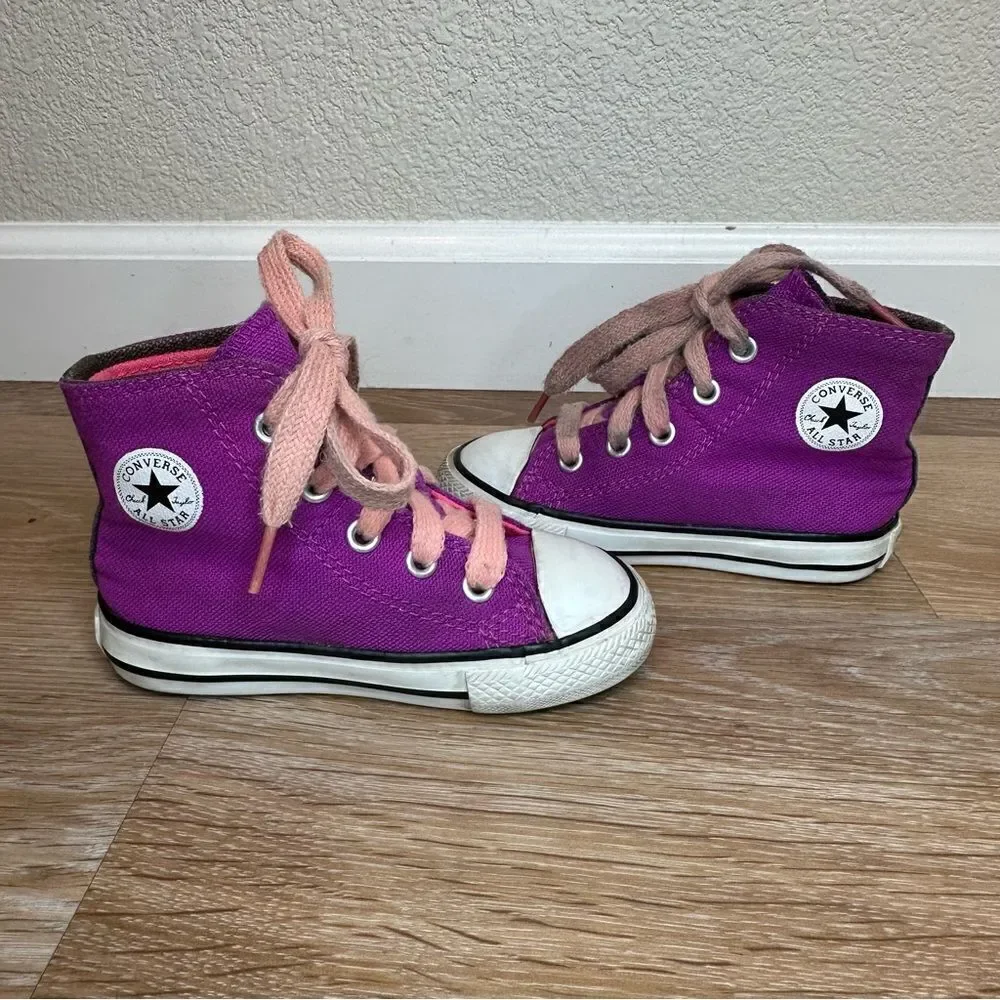 Converse High Top Purple Pink Girls Sneakers